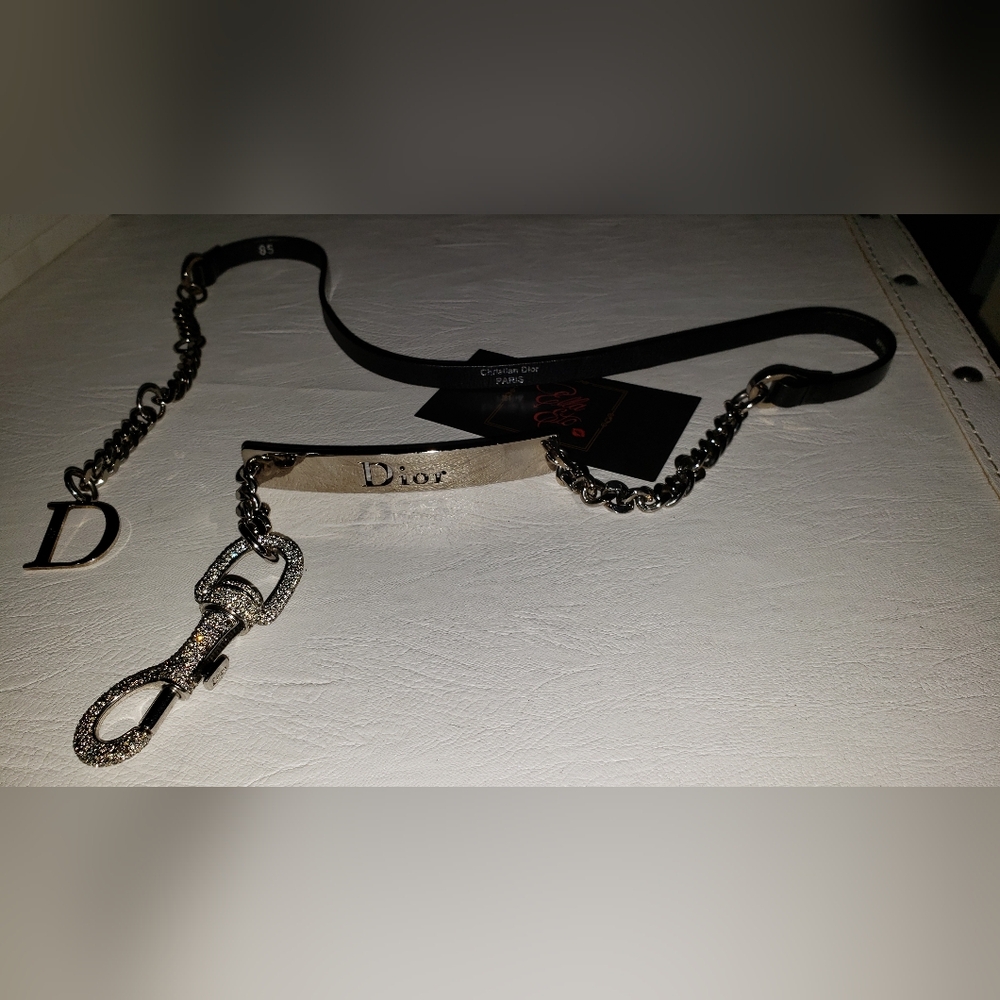 Christian Dior by Galliano Hardcore Mousqueton Chain Belt Noir 85 w/ Box (2004) - Picture 5 of 17